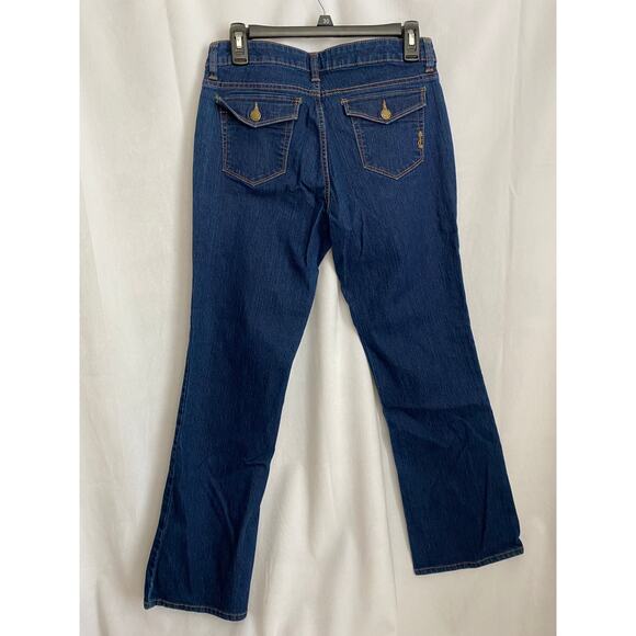 Daisy Fuentes Straight Leg Mid Rise Indigo Rinse Jeans Size 8 Petite - Picture 4 of 7